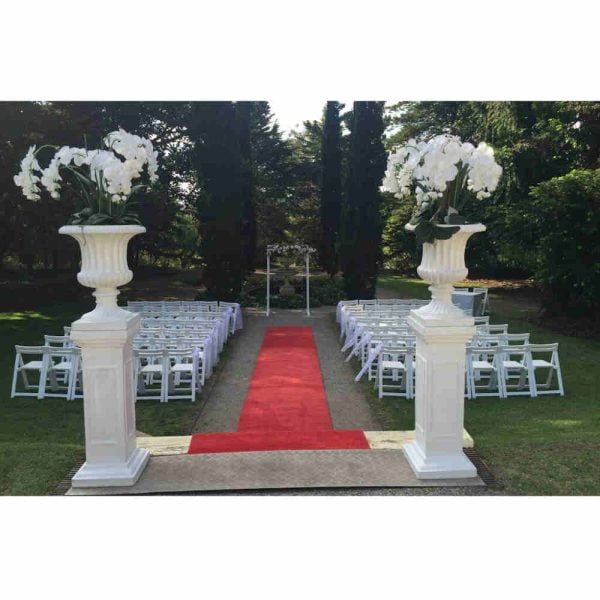 Traditional White Urn and Pedestal 9WB