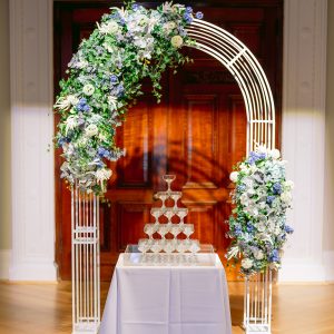 Something Blue silk floral arrangement