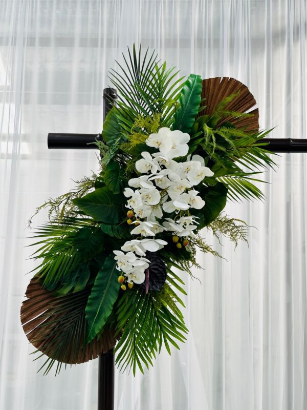 Silk tropical orchid arrangement