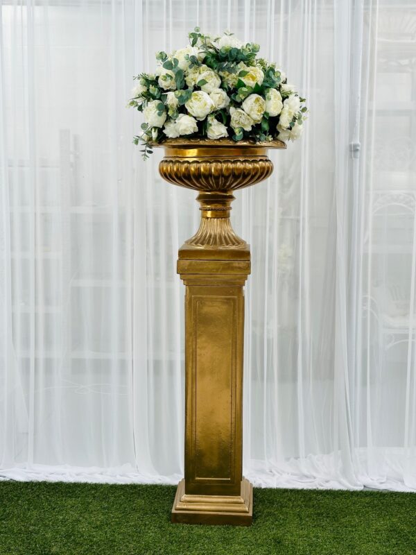 Windsor Urn and Pedestal - Gold - Image 2