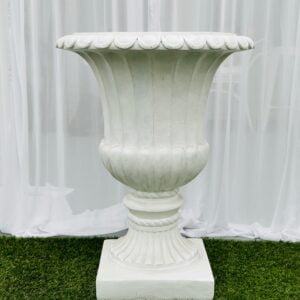 Vintage White fluted urn