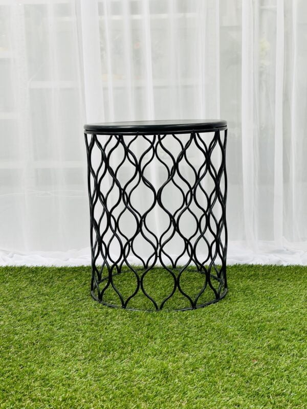 Metal wave side table - Black - Image 2