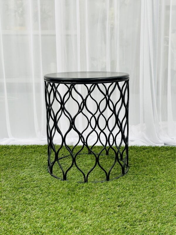 Metal wave side table - Black - Image 3