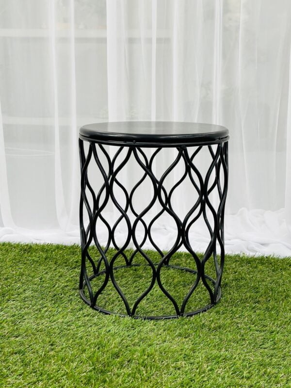 Metal wave side table - Black - Image 4