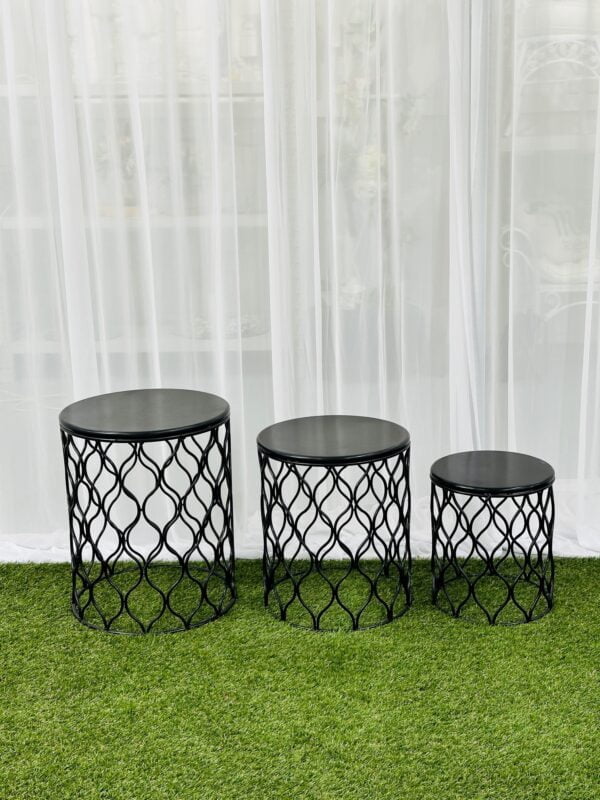 Metal wave side table - Black