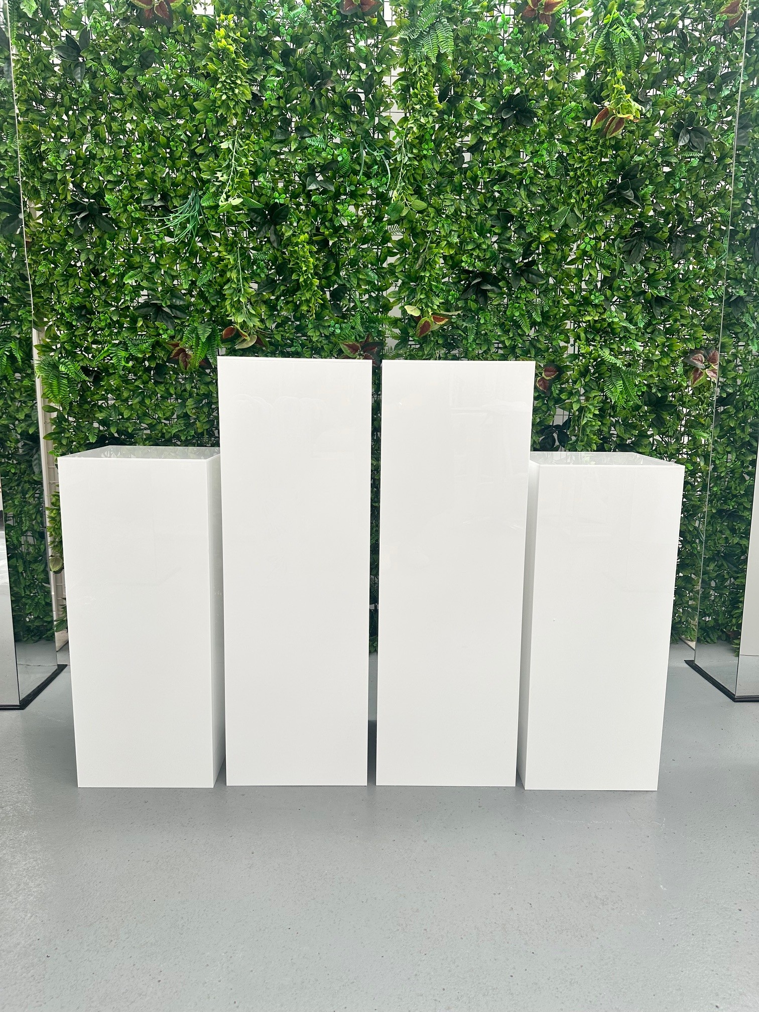 White acrylic rectangle plinths - 2 sizes