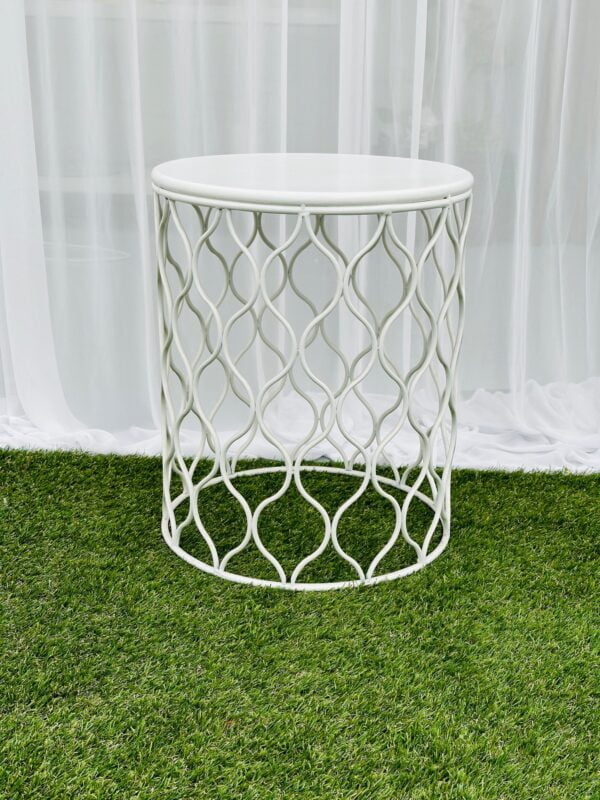 Metal wave side table - White - Image 2