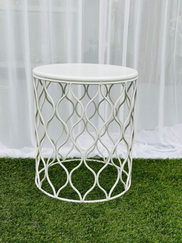 Metal wave side table - White - Image 3
