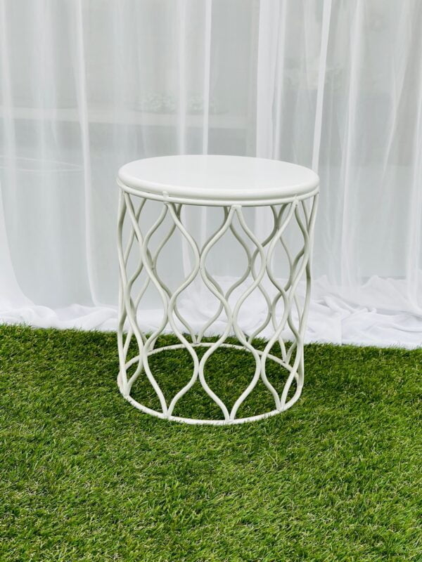 Metal wave side table - White - Image 4