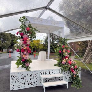 Our new Laser Cut Wedding Platform is perfect for our Chuppahs and canopies to add some extra height.