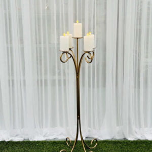 Gold 5 Prong Candelabra (Swirl Detail)