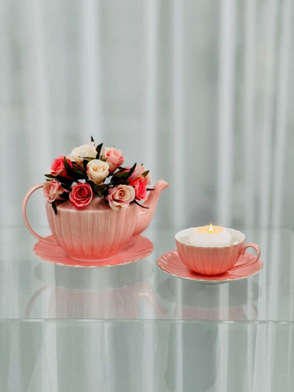 Teacup and Teapot Centerpieces Pink Set