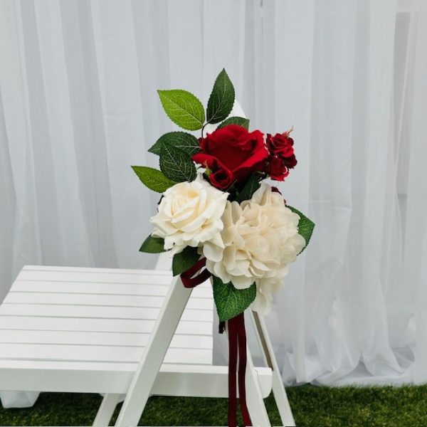 Red Romance silk floral posy