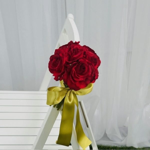 Red rose small silk floral posy