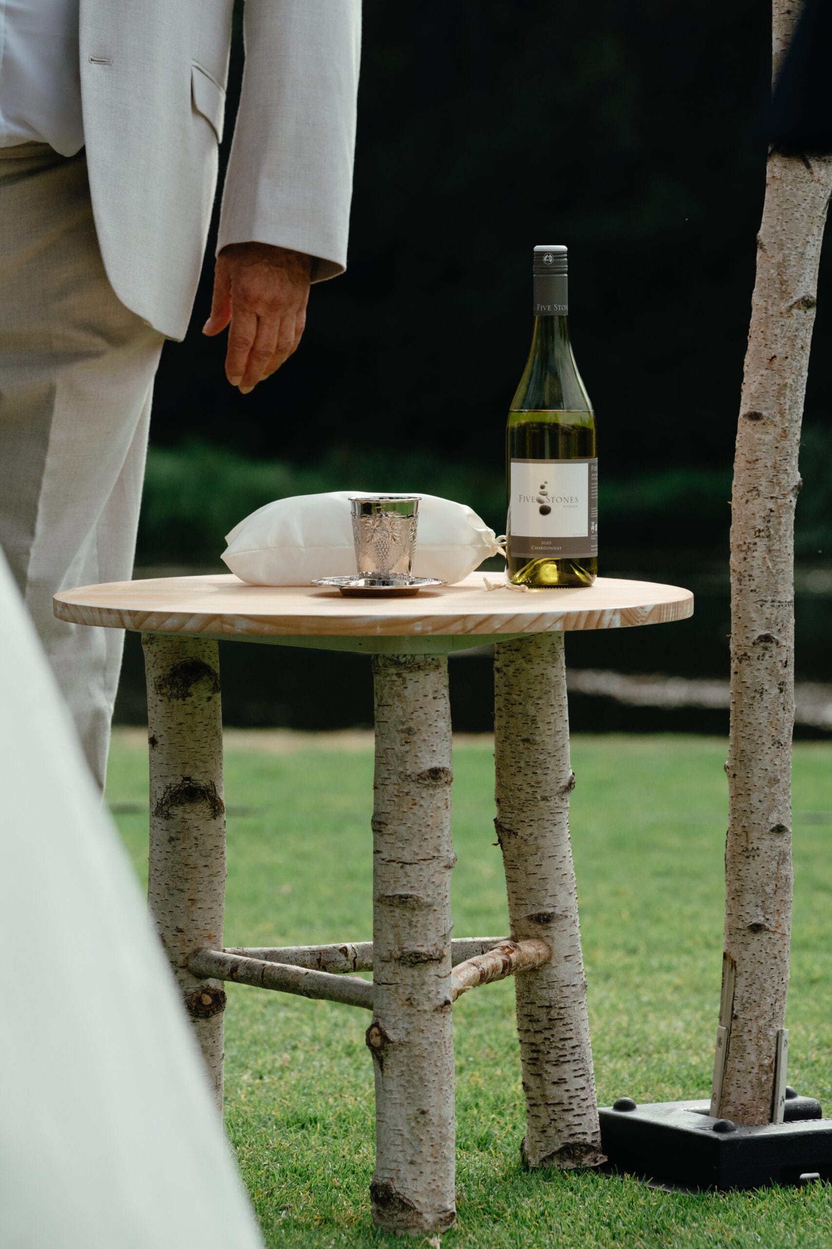 Birch side table at RBG