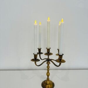5 Prong short brass candelabra