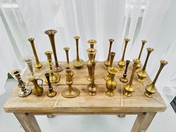 Vintage Brass Assorted Bud Vases (Single stem) - Image 2