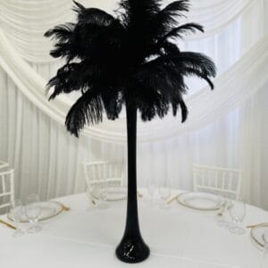 Black ostrich feather centrepiece