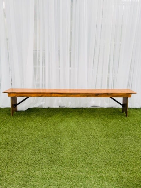 Natural Wooden Bench - Image 2