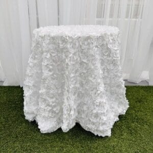 Rosette signing tablecloth - white