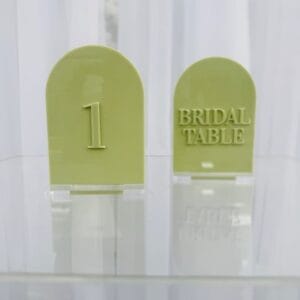 Sage arched table numbers