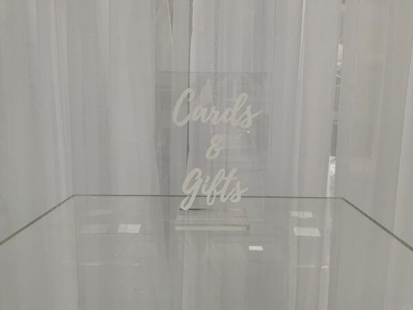 Clear Acrylic Cards & Gifts Sign