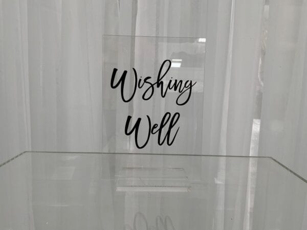 Clear Acrylic Wishing Well Sign