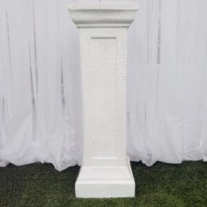 Textured Traditional Pedestal (1mH x 33cmW x 32cmL) - White