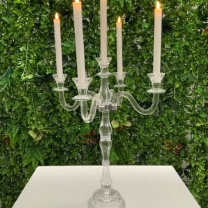 Belle crystal candelabra – Tall (5 prong) - side facing