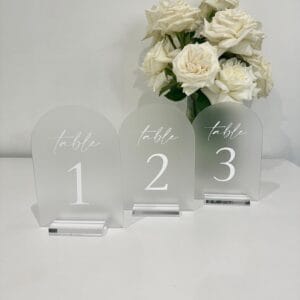 Frosted arched table numbers