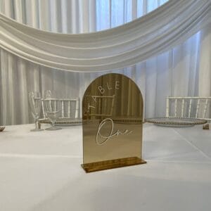 Gold arched table numbers