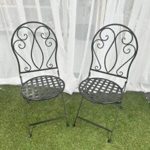 Black garden signing table chairs