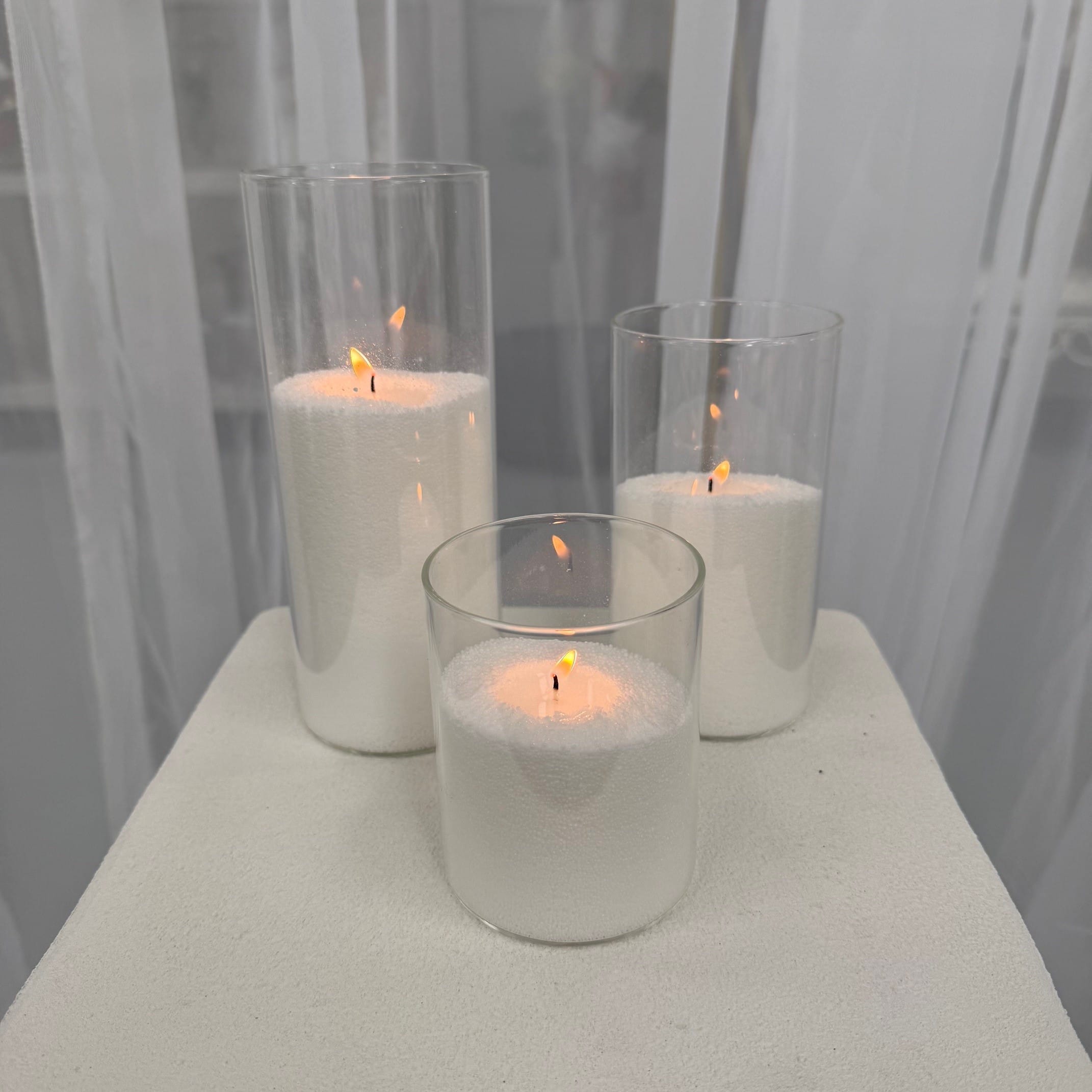 Sand Candle - (Real Flame) - small (set of 3)