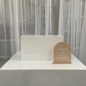 Nude Acrylic Wishing Well Sign with White Acrylic Wishing Well