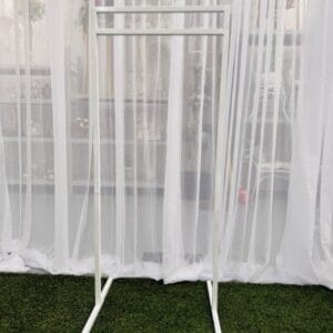 Double bar signage stand - White