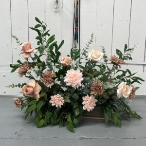 Dreaming of a latte silk flower trough