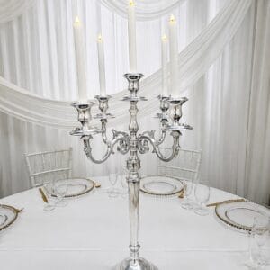 Imperial 5 prong silver candelabra