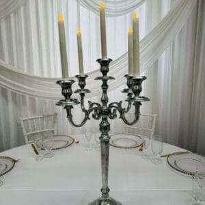 Imperial 5 prong silver candelabra