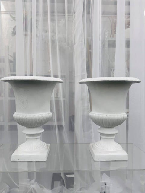 White fluted Urn (small)
