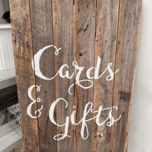 Rustic Wooden Cards and Gifts Sign