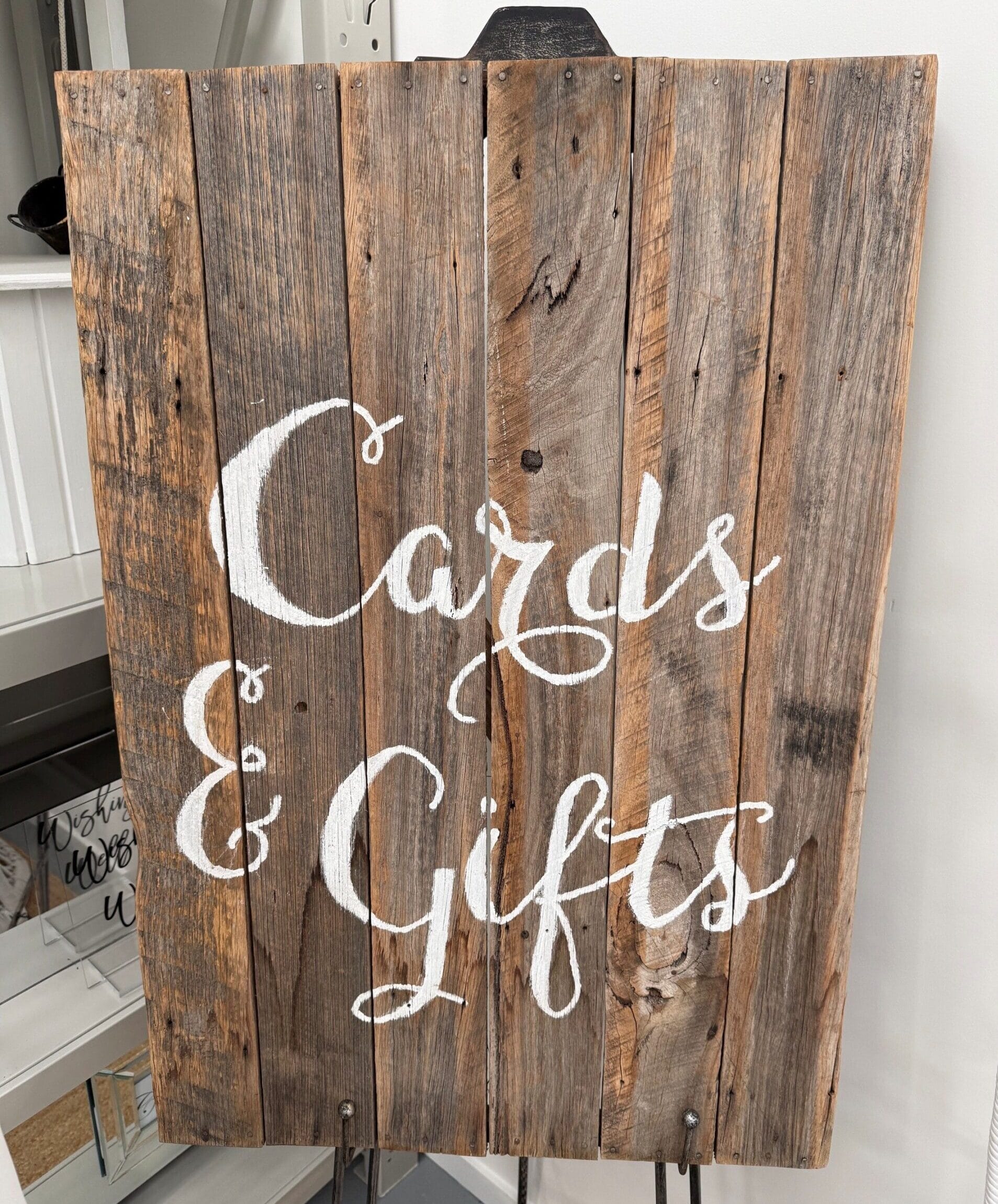 Rustic Wooden Cards and Gifts Sign