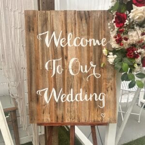 Rustic Wooden Welcome Sign