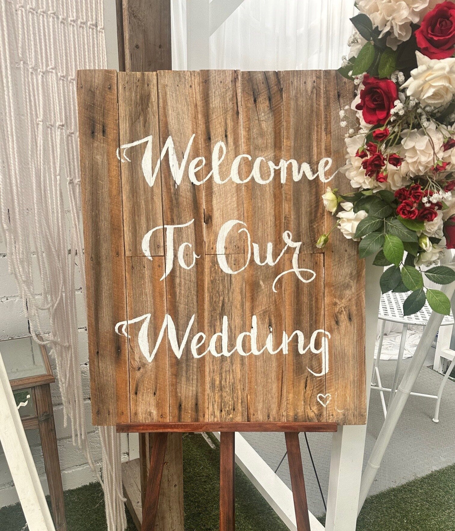 Rustic Wooden Welcome Sign